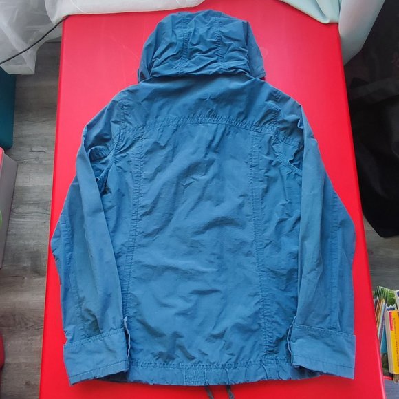 Columbia canvas windbreaker with hood full zipper muted blue women's size L - Picture 3 of 8